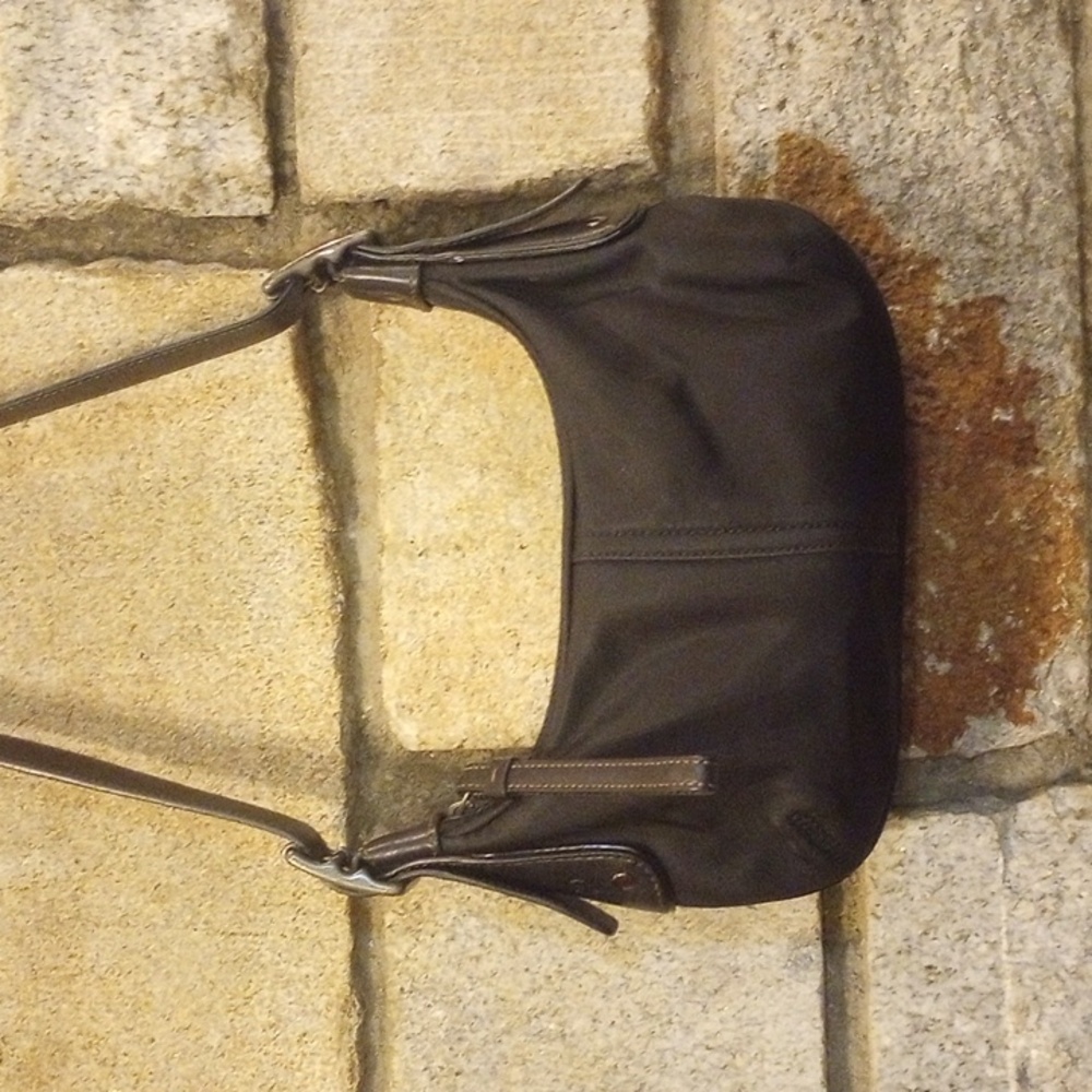 Coach nylon with leather trim and strap small hobo